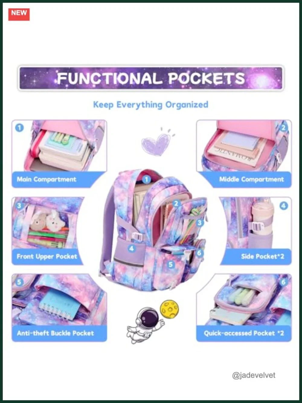 Kids Backpack Set with Lunch Box - Kawaii Ita Backpack for School